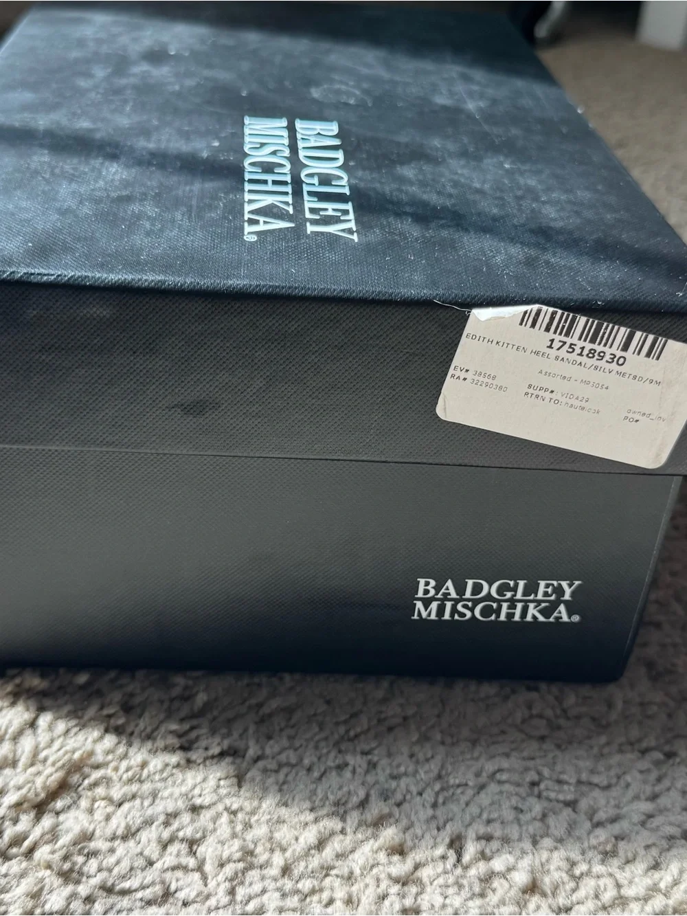 Badgley Mischka Edith Kitten Heel Silver Crystal Embellished Peep-Toe 9 with Box